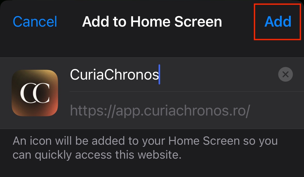 Instructiuni adaugare home screen IOS 2