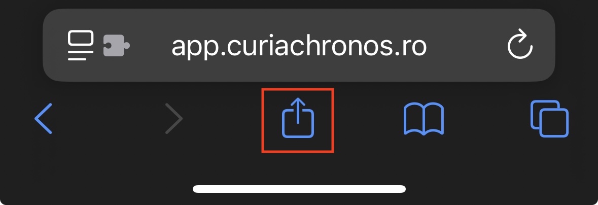 Instructiuni buton partajare IOS